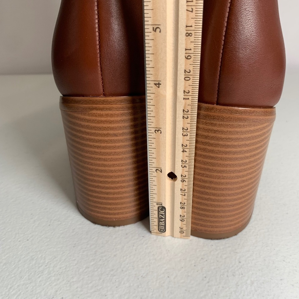 Marc Fisher Lysia Brown Leather Ankle Boots Size 11 - Picture 6 of 10